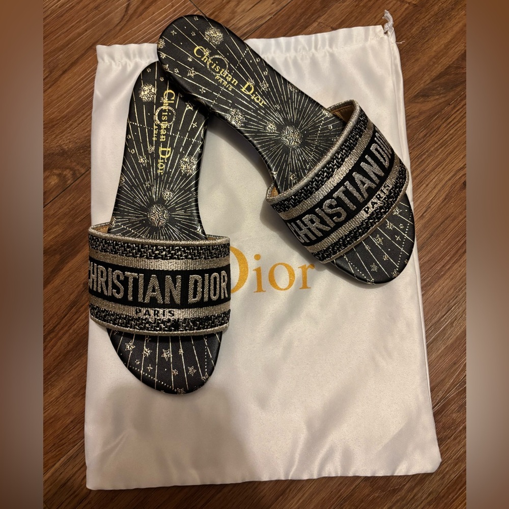 Dior Black and Gold Women's Sandals